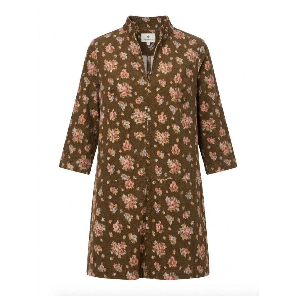 Tuckernuck Floral Dress L Corduroy Boho Short Stretch Preppy Designer Luxury